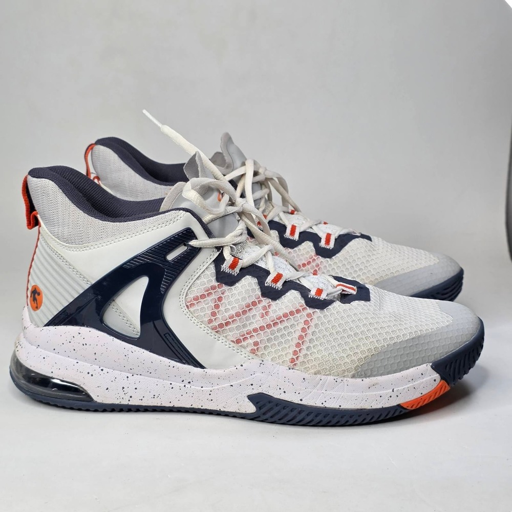 AND1 Turnaround Basketball Shoes Mens 11.5 Women's 13 White Navy Orange Sneakers